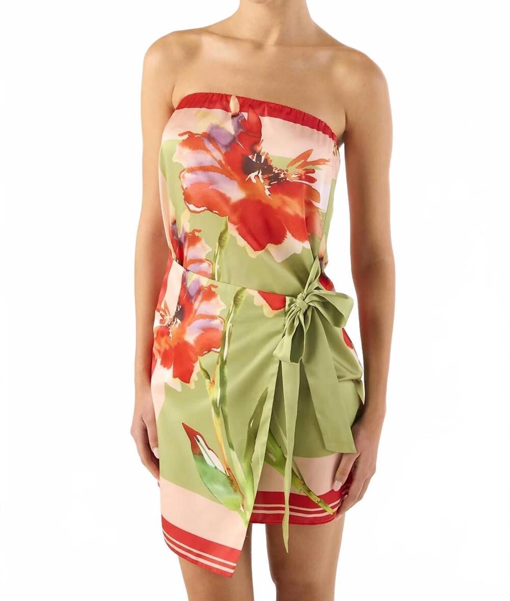 NEW MISA LOS ANGELES priya strapless mini dress in scarf floral